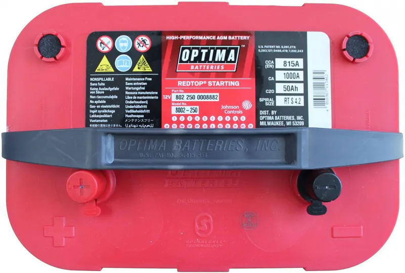 Optima RedTop AGM RT-S 4.2L 12V 50Ah Startstrøm 815 (EN)CCA